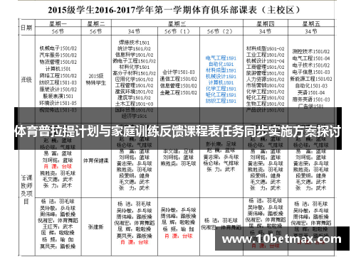 体育普拉提计划与家庭训练反馈课程表任务同步实施方案探讨
